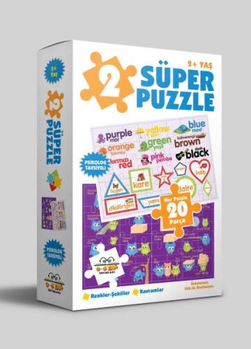 2 Süper Puzzle - Renkler - Şekiller - Kavramlar 2+ Yaş %23 indirimli K