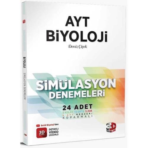 3D Yayınları AYT Biyoloji Simülasyon Denemeleri %23 indirimli Deniz Çi