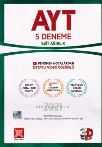 3D Yayınları AYT 5'li Eşit Ağırlık Deneme Aycan Söylemez