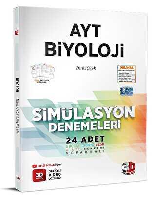 3D Yayınları 2023 AYT 3D Biyoloji Simülasyon Denemeleri Deniz Çiçek