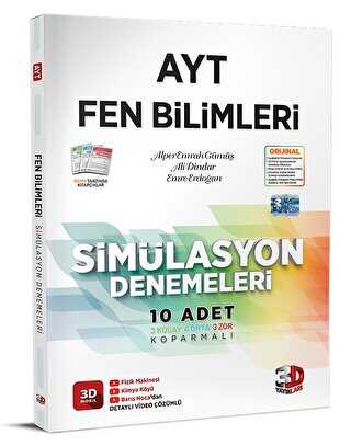 3D Yayınları 2023 AYT 3D Simülasyon Fen Bilimleri Denemeleri Alper Emr