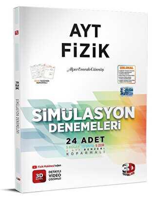 3D AYT Fizik Simülasyon Denemeleri %23 indirimli Alper Emrah Gümüş