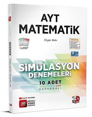 3D Yayınları AYT Matematik 10 lu Simülasyon Denemeleri Video Çözümlü %