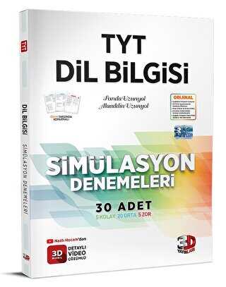 3D TYT Dil Bilgisi Simülasyon 30 Adet Denemeleri Çözüm %23 indirimli F