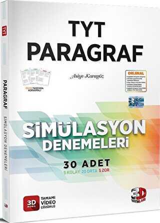 3D Yayınları TYT Paragraf Tamamı Video Çözümlü Simülasyon Denemeleri %