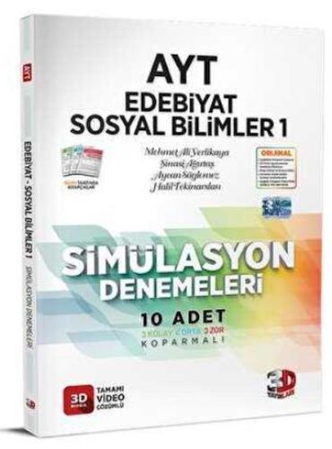 3D Yayınları AYT Edebiyat Sosyal Bilimler 1 Simülasyon Denemeleri %23 