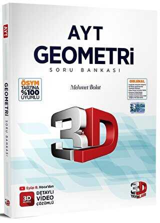 3D AYT Geometri Soru Bankası (Yeni) %23 indirimli Mehmet Bolat