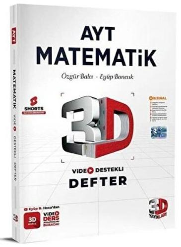 3D Yayınları AYT Matematik Video Destekli Defter %23 indirimli Özgür B