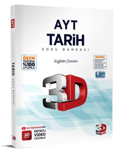 3D Yayınları AYT Tarih Tamamı Video Çözümlü Soru Bankası %23 indirimli