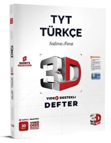 3D Yayınları TYT Türkçe Video Destekli Defter %23 indirimli Salime Fır