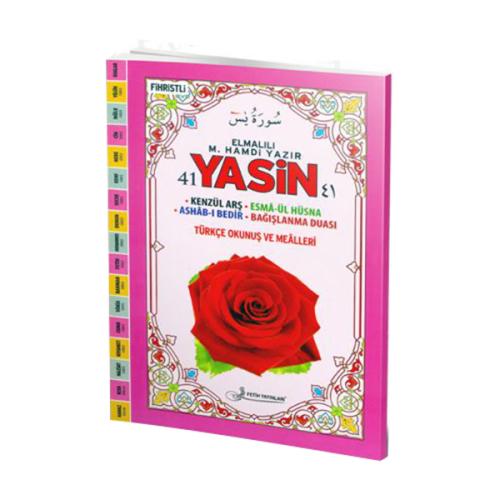 41 Yasin Arapça Türkçe Okunuşlu Fihristli Cami Boy Pembe F035 %15 indi