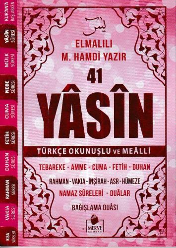 41 Yasin Çanta Boy Türkçe Okunuşlu ve Mealli Pembe Kapak Elmalılı Hamd