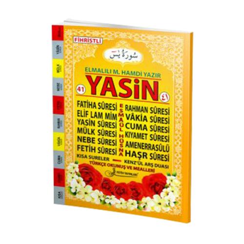 41 Yasin Türkçe Okunuş ve Mealleri Fihristli Orta Boy İnce F018 Elmalı