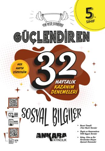 5.Sınıf Güçlendiren 32 Haftalık Sosyal Bilgiler Kazanım Denemeleri Kom