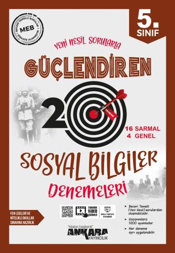 5. Sınıf Sosyal Bilgiler Güçlendiren Denemeleri (20 Adet) Ankara Yayın