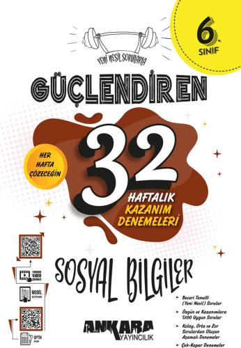 6.Sınıf Güçlendiren 32 Haftalık Sosyal Bilgiler Kazanım Denemeleri Ank