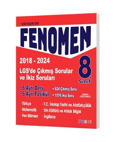 Fenomen Yayınları 8.Sınıf LGS Çıkmış Sorular Ve İkiz Soruları Seti (6 