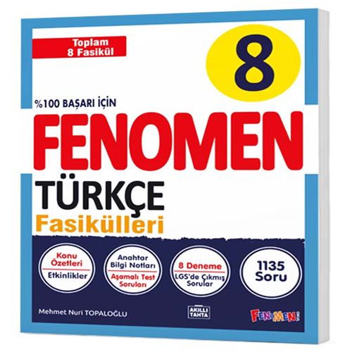 8 FENOMEN TÜRKÇE FASİKÜL SETİ (1-2-3-4-5-6-7-8. SAYILAR) (İADESİZ) Fen