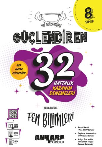 8. Sınıf Güçlendiren 32 Haftalık Fen Bilimleri Kazanım Denemeleri Şeno