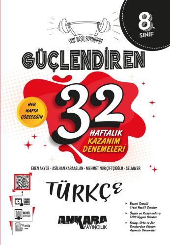 8. Sınıf Güçlendiren 32 Haftalık Türkçe Kazanım Denemeleri Eren AKYÜZ-