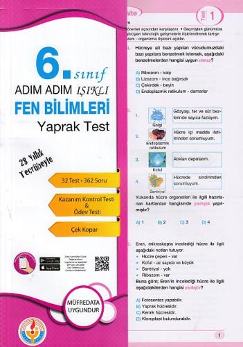 Adım Adım Işıklı 6. Sınıf Fen Bilimleri Yaprak Test Kolektif