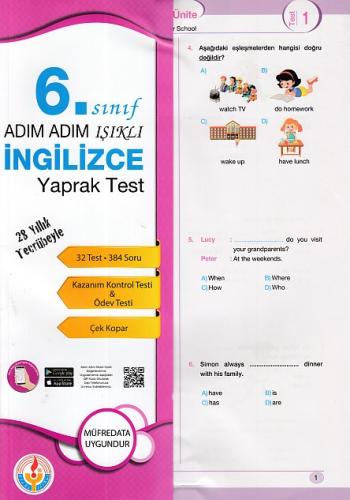 Adım Adım Işıklı 6. Sınıf İngilizce Yaprak Test Kolektif