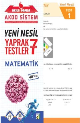 Akıllı Damla Matematik Yeni Nesil Yaprak Testler-7. Sınıf %25 indiriml