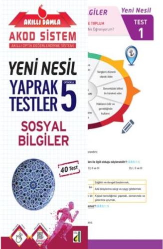 Akıllı Damla Sosyal Bilgiler Yeni Nesil Yaprak Testler-5. Sınıf %25 in