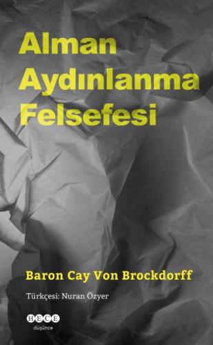 Alman Aydınlanma Felsefesi Baron Cay Von Brockdorff