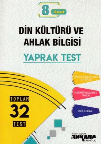 Ankara 8. Sınıf Din Kültürü ve Ahlak Bilgisi Yaprak Test (Yeni) Komisy