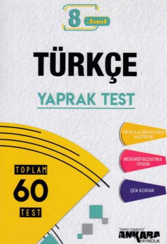 Ankara 8. Sınıf Türkçe Yaprak Test (Yeni) Damla Arslan-Eren Akyüz