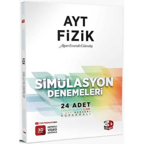 3D Yayınları AYT Fizik Simülasyon Denemeleri %23 indirimli Alper Emrah