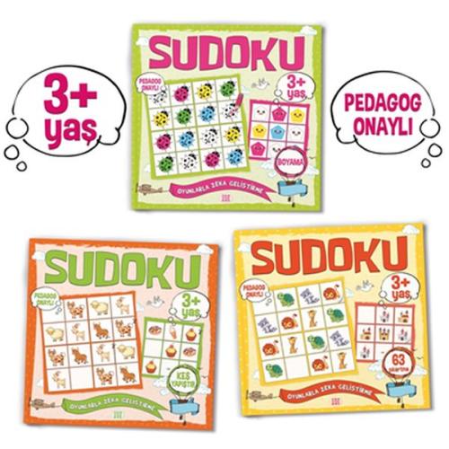 Çocuklar İçin Sudoku Seti (3+ Yaş) 3 Kitap Takım Kolektıf