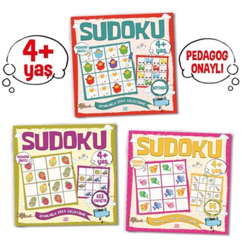 Çocuklar İçin Sudoku Seti (4+ Yaş) 3 Kitap Takım Kolektıf