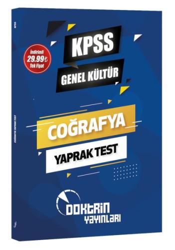 Doktrin Yayınları 2023 KPSS Genel Kültür Coğrafya Yaprak Test %25 indi