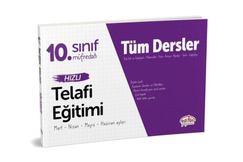 Editör 10. Sınıf Tüm Dersler Hızlı Telafi Eğitimi %23 indirimli Kolekt