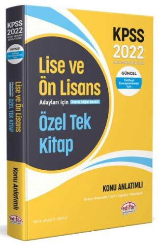 Editör 2022 KPSS Lise ve Ön Lisans Adayları İçin Özel Tek Kitap Konu A