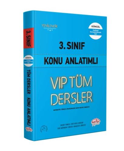 Editör 3. Sınıf VIP Tüm Dersler Konu Anlatımlı Mavi Kitap %23 indiriml