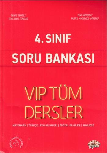 Editör 4. Sınıf VIP Tüm Dersler Soru Bankası Kırmızı Kitap (Yeni) Kole