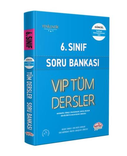 Editör 6. Sınıf VIP Tüm Dersler Soru Bankası Mavi Kitap %23 indirimli 