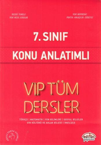 Editör 7. Sınıf VIP Tüm Dersler Konu Anlatımlı Kırmızı Kitap (Yeni) Ko