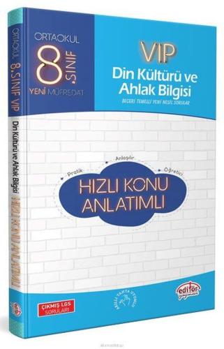 Editör 8. Sınıf VIP Din Kültürü ve Ahlak Bilgisi Hızlı Konu Anlatımlı 