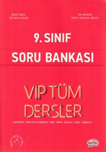 Editör 9. Sınıf VIP Tüm Dersler Soru Bankası Kırmızı Kitap (Yeni) Kole