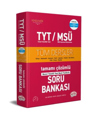 Editör TYT / MSÜ Tüm Dersler Çözümlü Soru Bankası %23 indirimli Kolekt