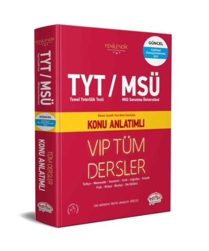 Editör TYT MSÜ VIP Tüm Dersler Konu Anlatımlı %23 indirimli Turğut Meş