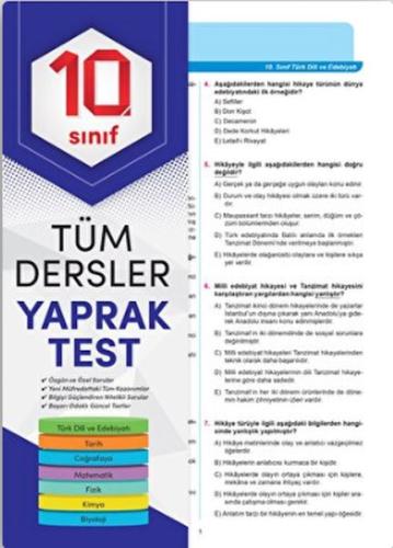 Element 10. Sınıf Tüm Dersler Yaprak Test %20 indirimli Kolektif