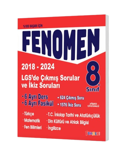 Fenomen Yayınları 8.Sınıf LGS Çıkmış Sorular Ve İkiz Soruları Seti (6 