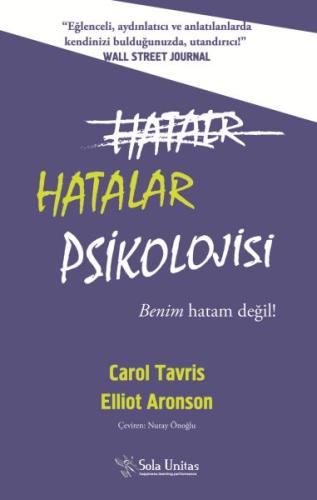 Hatalar Psikolojisi %15 indirimli Carol Tavris-Elliot Aronson