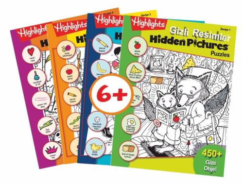 Highlights Hidden Pictures Puzzles (Gizli Resimler) 4'lü Set Kolektif