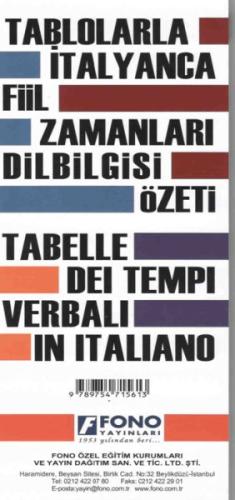 İtalyanca Fiil Zamanları ve Dilbilgisi Tablosu Kolektif